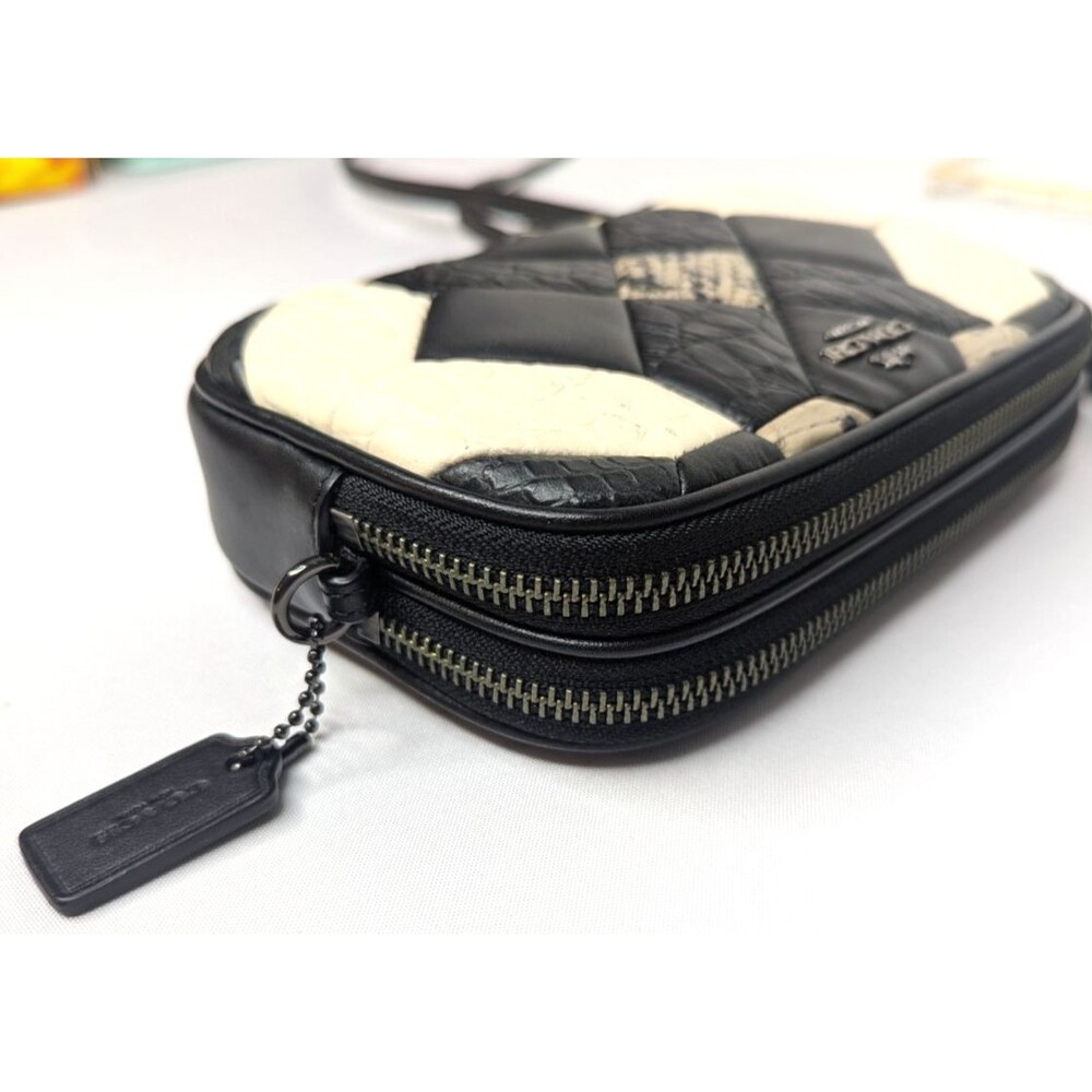 Coach Black Canyon Quilt Exotic Embossed Leather Clutch Crossbody Purse NWT - Picture 8 of 15
